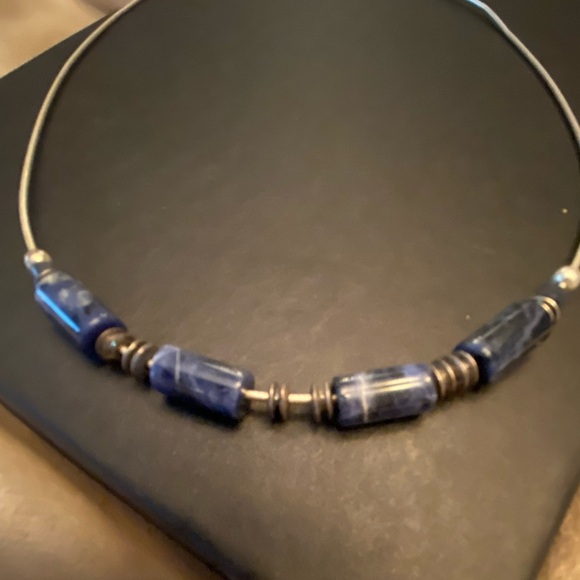 Silpada Retired Sterling Silver and Sodalite Necklace - Picture 2 of 4